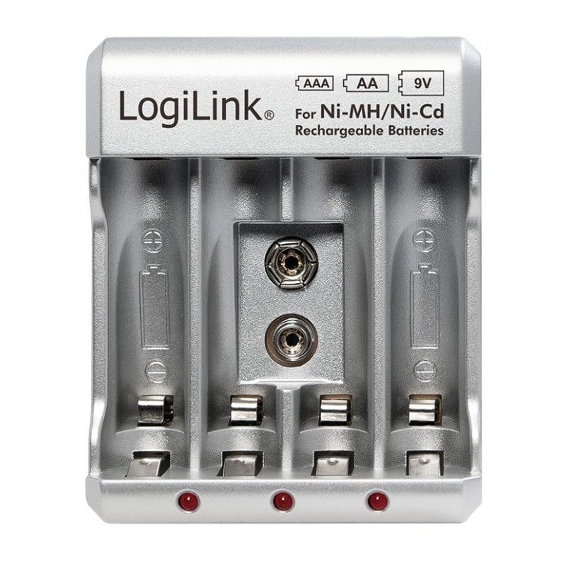 Caricabatterie logilink per batterie aa mignon/aaa micro/9v ni-mh/ni-cd