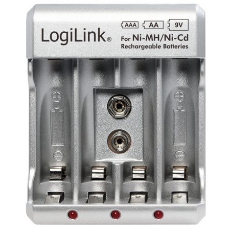 Caricabatterie logilink per batterie aa mignon/aaa micro/9v ni-mh/ni-cd
