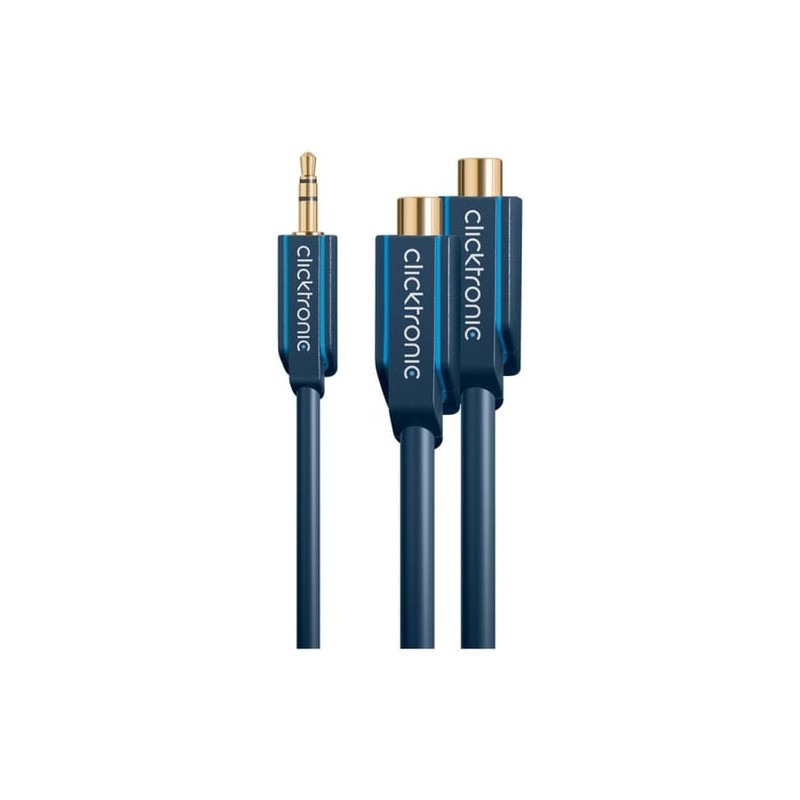 Cavo audio stereo clicktronic 2xrca a jack 3.5mm f/m 0,10 m alta