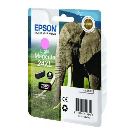 Cartuccia epson 24xl - 9.8ml - xl - magenta chiaro [c13t24364022]