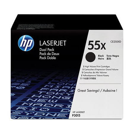 Toner hp 2 pz. nero ce255x p-3015dn 12.500 pagine [ce255xd]