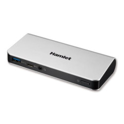 Docking station hamlet usb-c / gige 60w argento/nero [hdocks500c]