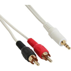 Cavo inline audio jack 3,5mm a 2xrca m/m 2,5m dorato, bianco [89936w]