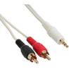 Cavo inline audio jack 3,5mm a 2xrca m/m 2,5m dorato, bianco [89936w]