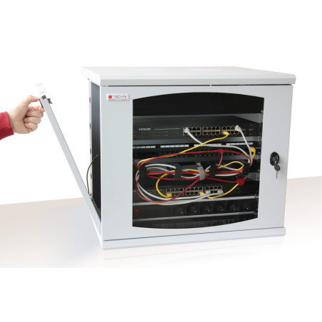 Armadio rack 19'' a muro techly 16u sezione unica prof. 500mm