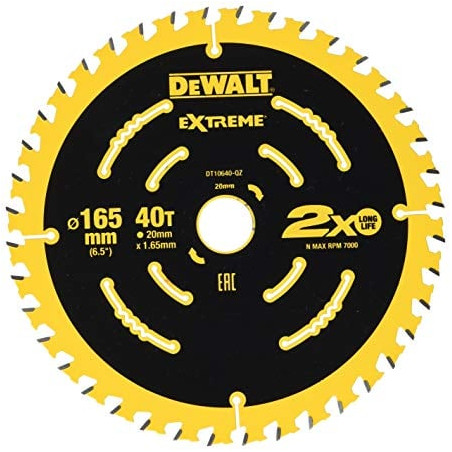 Lama circolare dewalt dt10640, 165mm / 20mm [dt10640-qz]