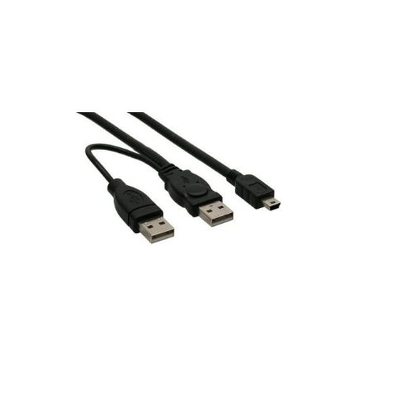 Cavo inline mini usb 2.0, sdoppiatore y, 2x type a a type mini-b