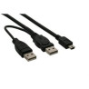 Cavo inline mini usb 2.0, sdoppiatore y, 2x type a a type mini-b
