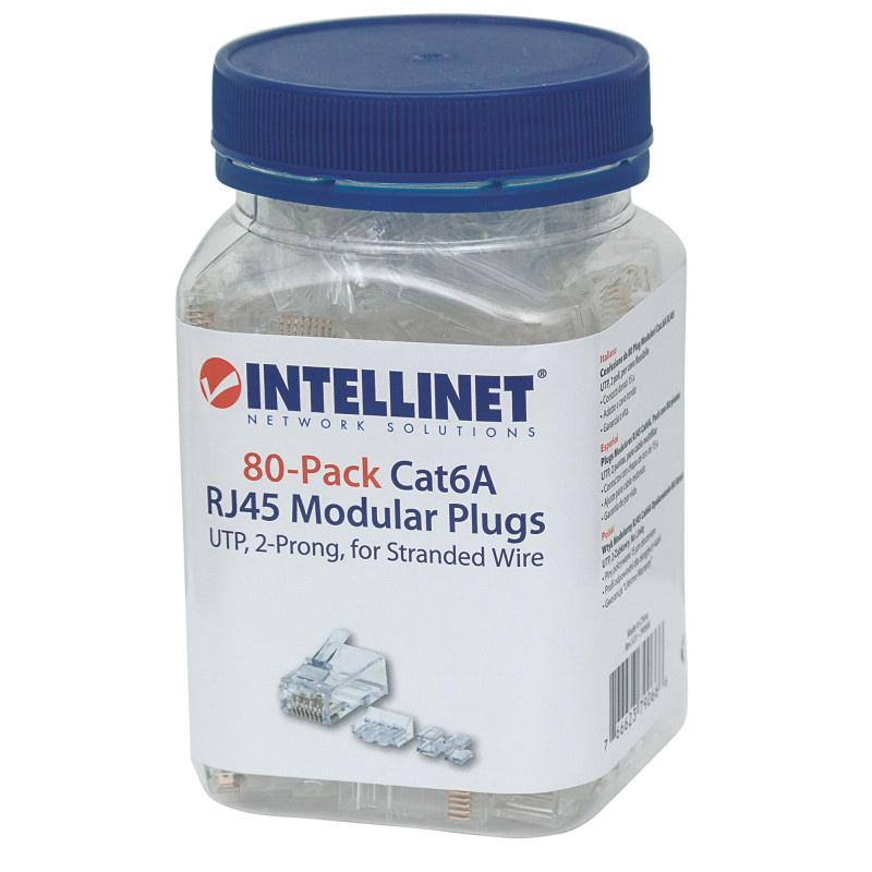 Confezione da 80 plug modulari intellinet cat.6a rj45 utp