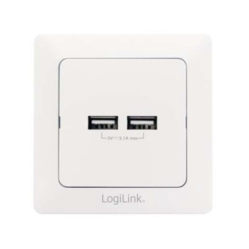 Presa a muro logilink 2 porte usb bianco