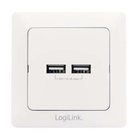 Presa a muro logilink 2 porte usb bianco