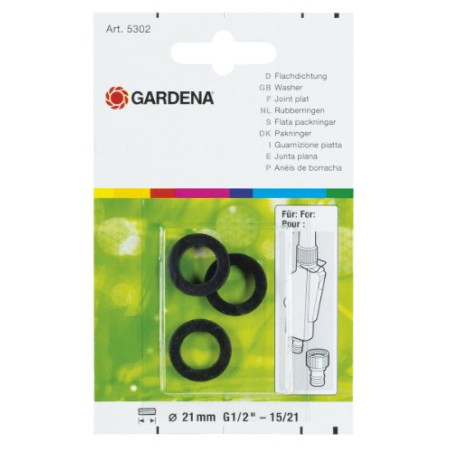 Guarnizione piatta gardena 5302-20 3pz plastico nero [5302]