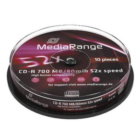 Confezione cd-r mediarange mr214 700mb [mr214]