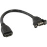 Cavo inline hdmi femmina a hdmi femmina, montaggio pannello, 0,2m
