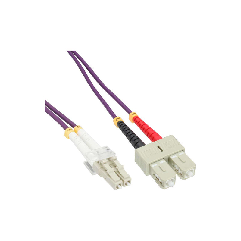 Cavo fibra ottica inline ottica duplex, lc/sc, 50/12, om4, 25m [88638p]