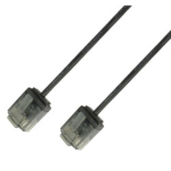 Cavo di rete patch techly in rame ultra slim cat.6 nero utp 2m