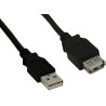 Cavo inline usb 2.0, prolunga, type-a m/f 0,5m nero [34650b]
