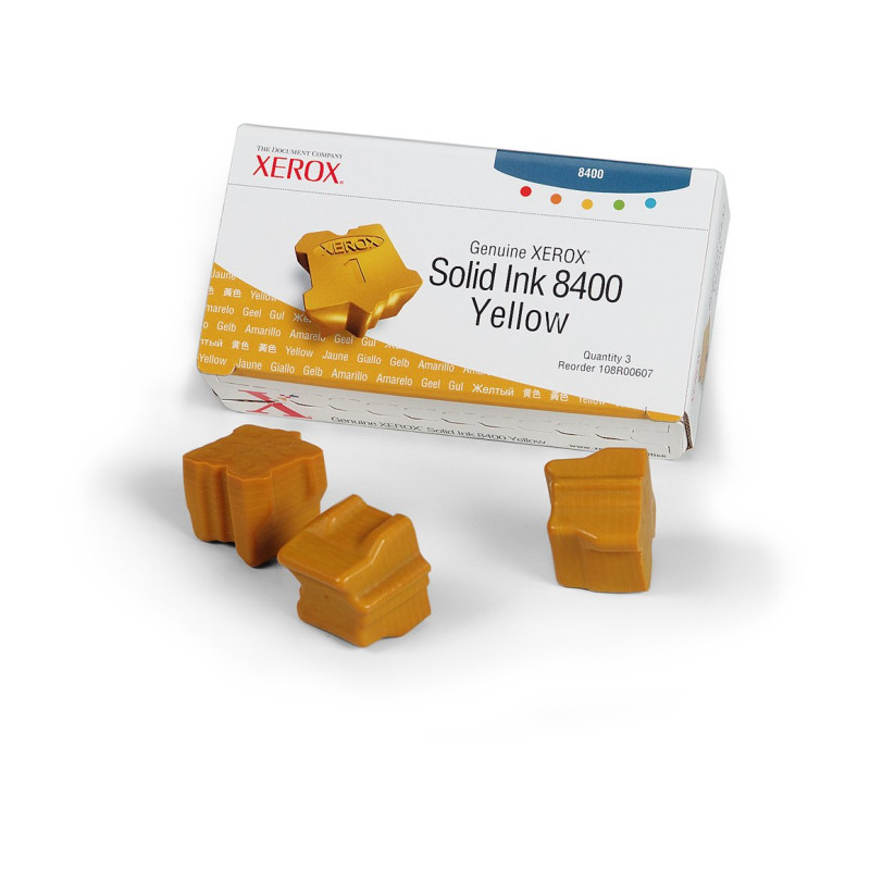Inchiostro solido xerox 3 stick giallo phaser 8400 [108r00607]