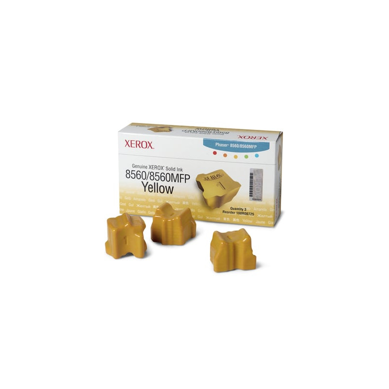 Inchiostro solido xerox 3 stick giallo phaser 8560 [108r00725]
