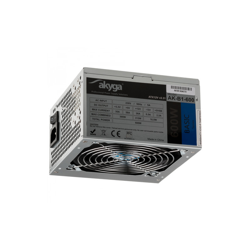 Alimentatore 600w akyga ak-b1-600 atx