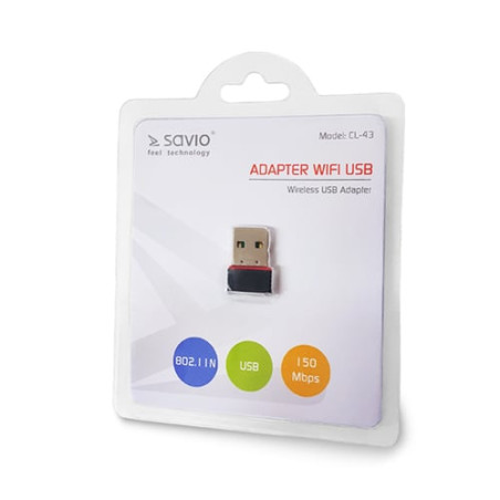 Adattatore wireless usb savio cl-43 wlan 150mbit/s