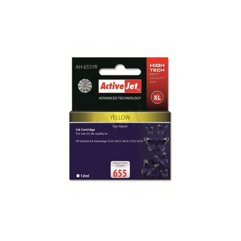 Cartuccia activejet ah-655yr 12ml giallo 600pagine