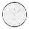 Lowell 00816 quartz wall clock cerchio cromo, bianco