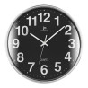 Lowell justaminute 00816 quartz wall clock cerchio nero, cromo