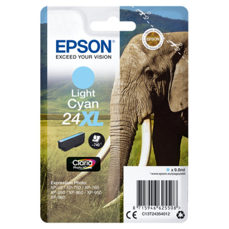 Cartuccia epson singlepack light 24xl claria photo hd 740pagine ciano