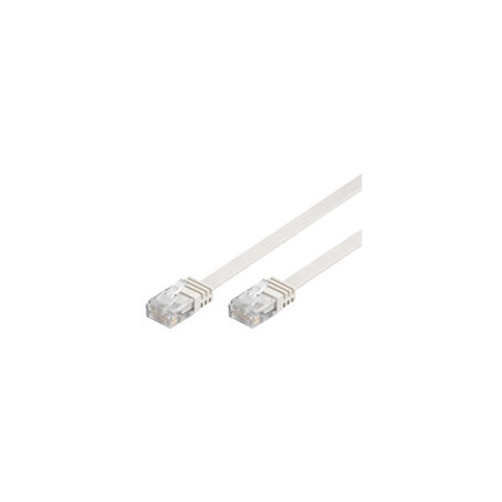 Flat patch cable rj45 u/utp cat6 7,00m white bulk