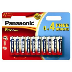 Pila panasonic 10 pz. stilo aa alcaline lr6 pro power