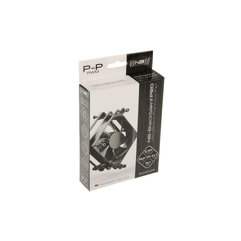 Ventola 80x80mm noiseblocker blacksilent pro fan p-p