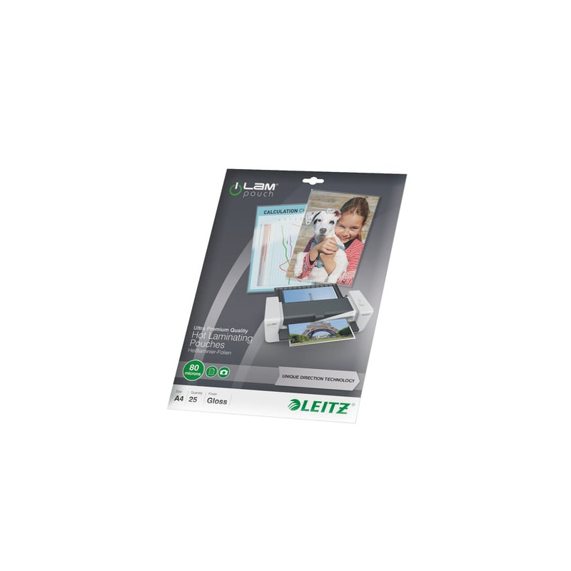 Pouches leitz ilam per plastificare a4 80mic 25pz trasparente [7479-00-00]