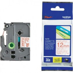 Nastro stampa brother band chiaro/rosso 12mm [tze132]