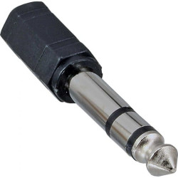 Adattatore audio inline, spina jack 6,3mm a presa jack 3,5mm, stereo