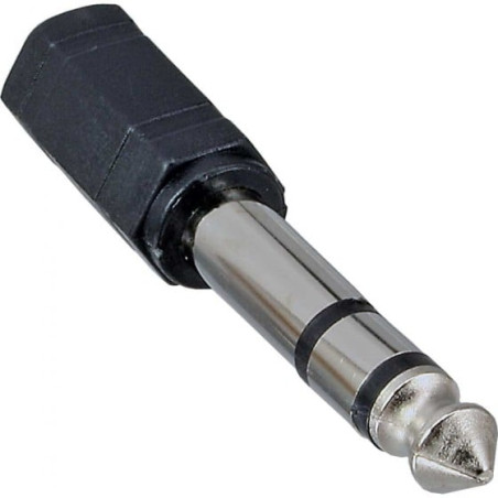 Adattatore audio inline, spina jack 6,3mm a presa jack 3,5mm, stereo