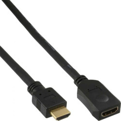 Cavo inline high speed hdmi m/f 5m, contatti dorati, nero [17635g]