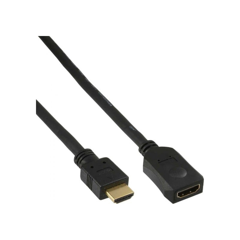 Cavo inline high speed hdmi m/f 5m, contatti dorati, nero [17635g]