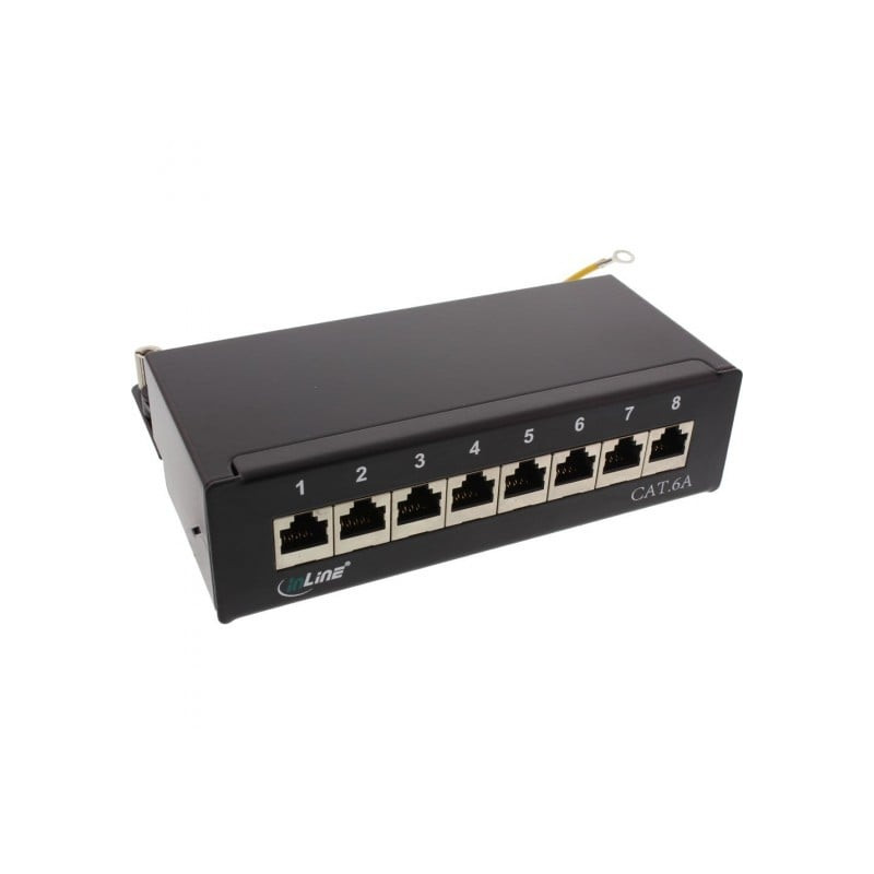 Pannello patch inline 6a, 8-porte, installazione tavolo/parete,