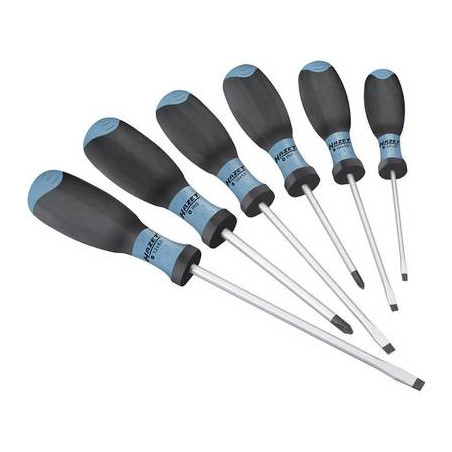 Kit cacciaviti officina e meccanica 6 parti hazet taglio, croce phillips