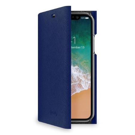 Custodia celly shell900bl per iphone x blu [shell900bl]