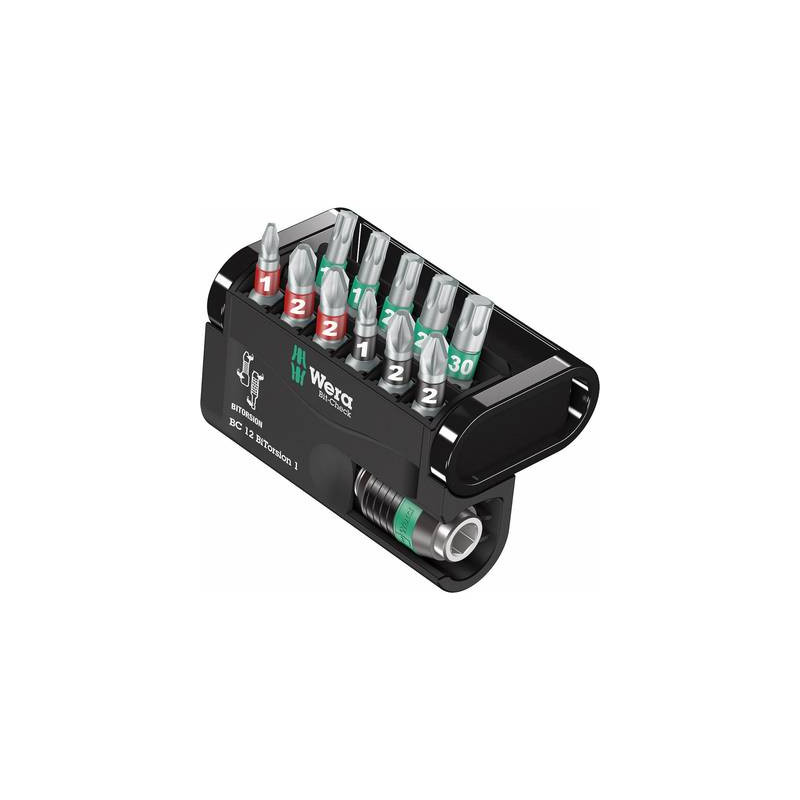 Kit inserti di avvitamento 12 parti wera bit-check 12 bitorsion