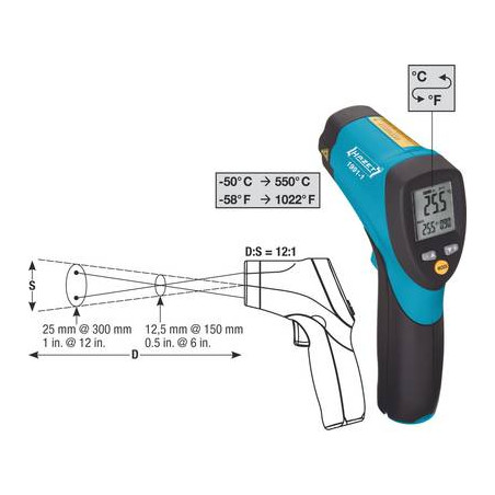Hazet 1991-1 termometro a infrarossi ottica 12:1 -50 fino