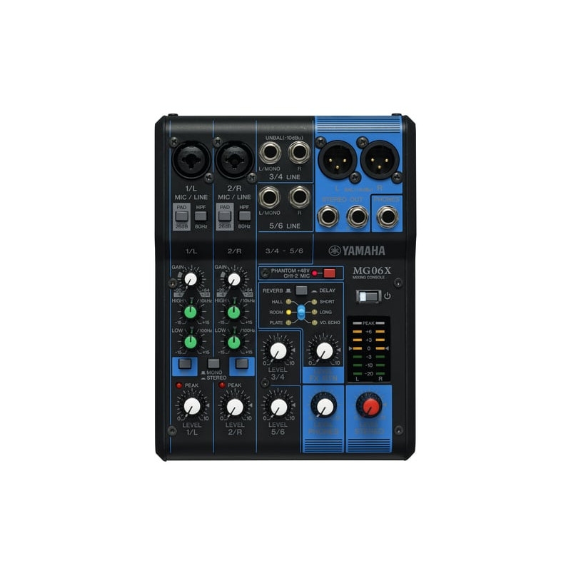 Console di mixaggio yamaha mixer analogico mg06x 6can.2mic.6lin.eff