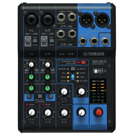 Console di mixaggio yamaha mixer analogico mg06x 6can.2mic.6lin.eff