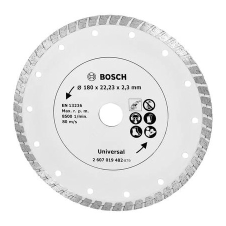 Disco diamantato turbo 180mm materiale da costruzione bosch 2607019482