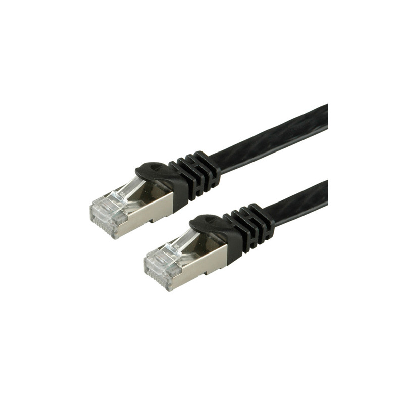 Value ftp cat.6 flat network cable, black 1 m nero cavo di rete