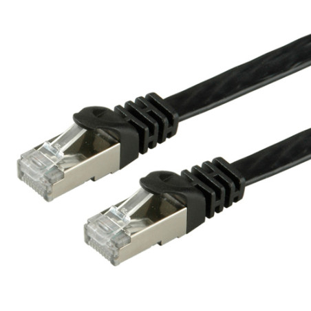 Value ftp cat.6 flat network cable, black 1 m nero cavo di rete