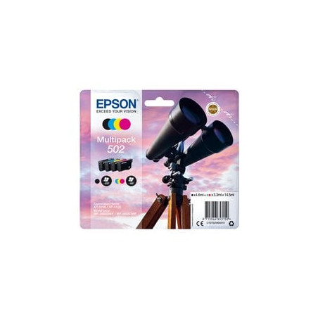 Epson multipack 4-colours 502 ink 3.3ml 4.6ml nero, ciano, magenta,