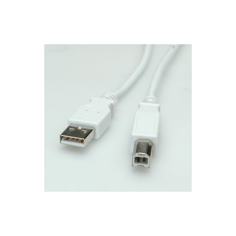 Value usb 2.0 cable, 0.8m 0.8m usb a usb b maschio maschio bianco